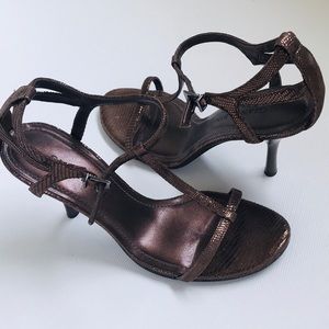 Gianni Bini Metallic Brown Strappy (3.5”) Heels